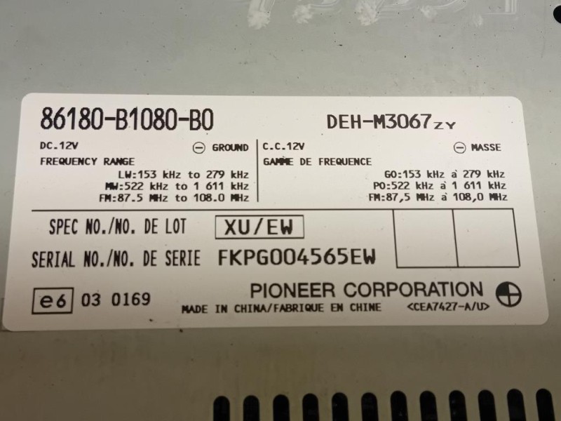 Unità Autoradio 86180-81080-BO Daihatsu Materia 2007