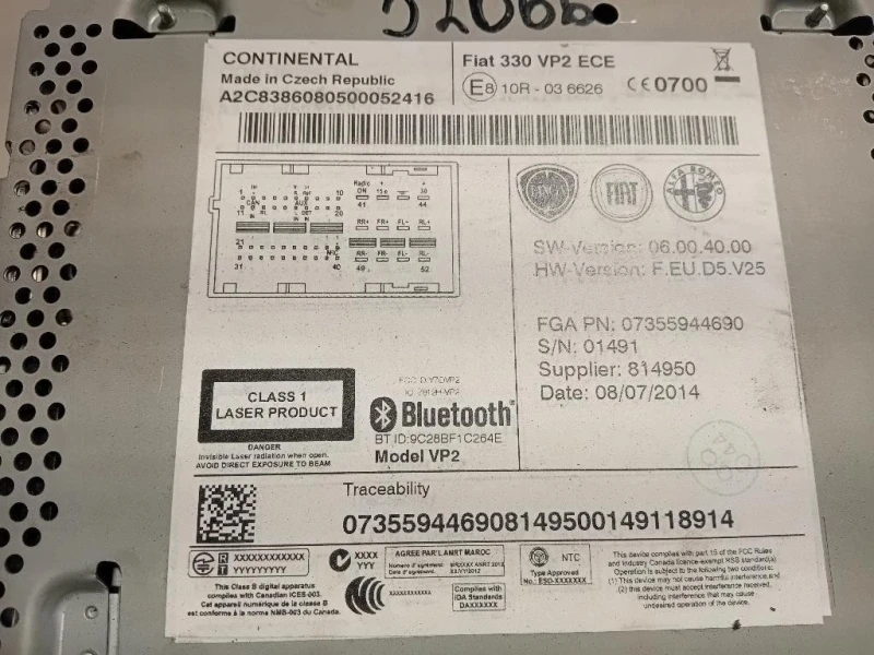 Unità Autoradio 07355944690 Fiat 500L Living 2013