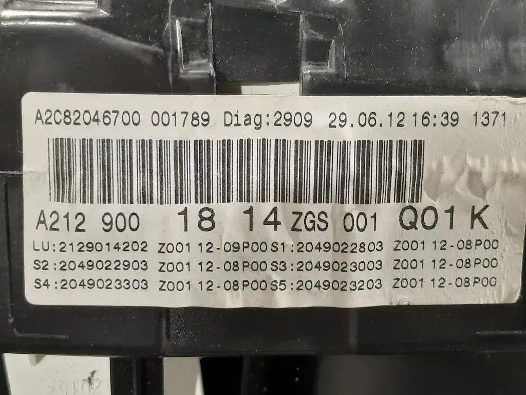 Quadro Strumenti A2129001814 Mercedes Classe C W204 2011