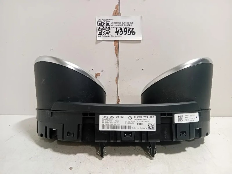 Quadro Strumenti A2929000002 Mercedes Classe GLE W166 2015