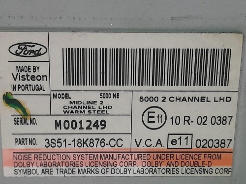 Unità Autoradio 3S51-18K876-CC Ford KA II 2009
