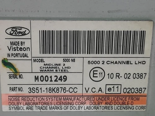 Unità Autoradio 3S51-18K876-CC Ford KA II 2009