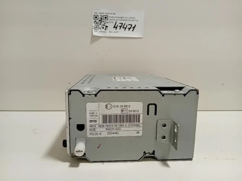 Unità Autoradio AB39-18C815-GE Ford Ranger IV 2012