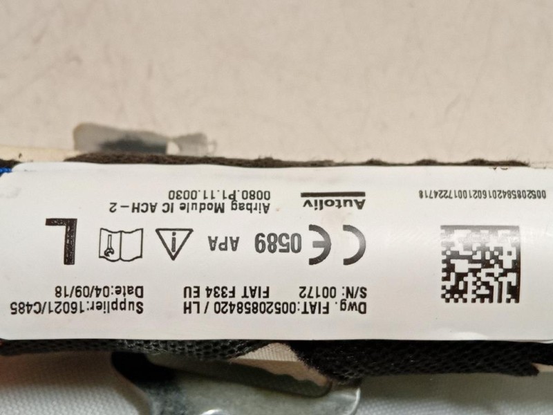 Air-bag A Tendina SX 00520858420 Fiat 500X 2018