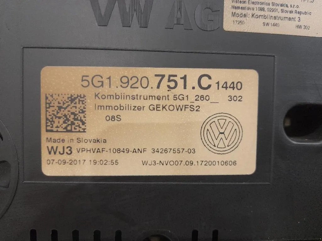 Quadro Strumenti 5G1920751C Volkswagen GOLF VII 2013