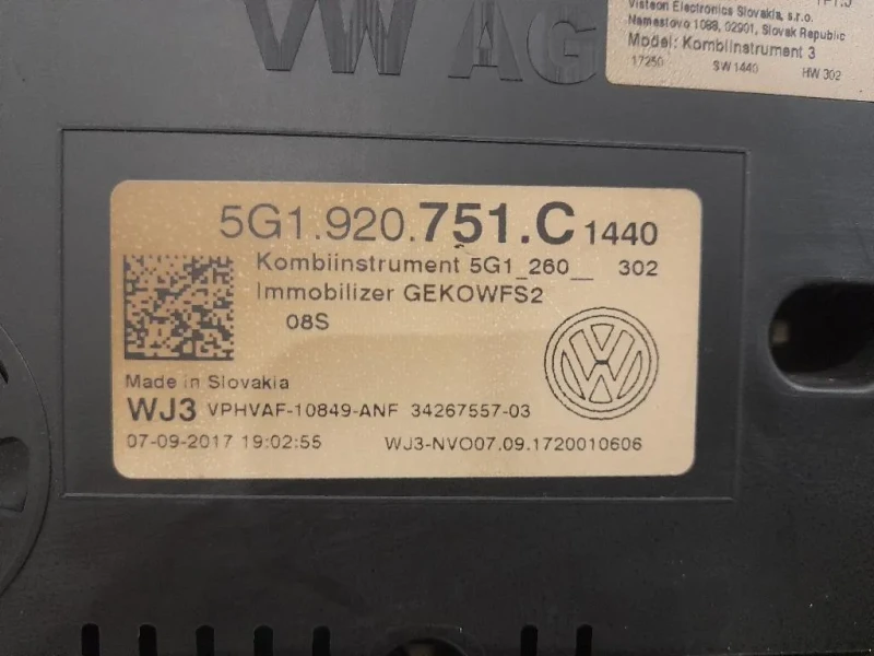 Quadro Strumenti 5G1920751C Volkswagen GOLF VII 2013
