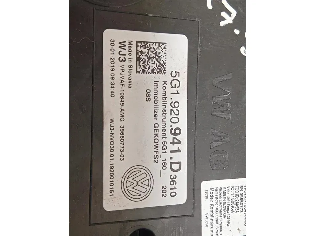Quadro Strumenti 5G1 920 941 D Volkswagen GOLF VII 2017