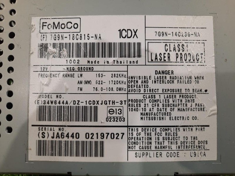 Unità Autoradio 7G9N-18C815-NB Jaguar XF I 2008