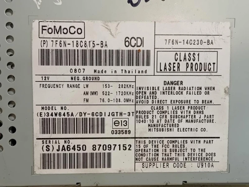 Unità Autoradio 7F6N-14C230-BA Jaguar XF I 2011