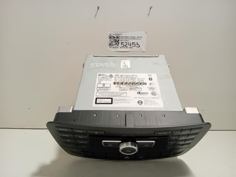 Unità Autoradio A2469009312 Mercedes Classe A W176 2013