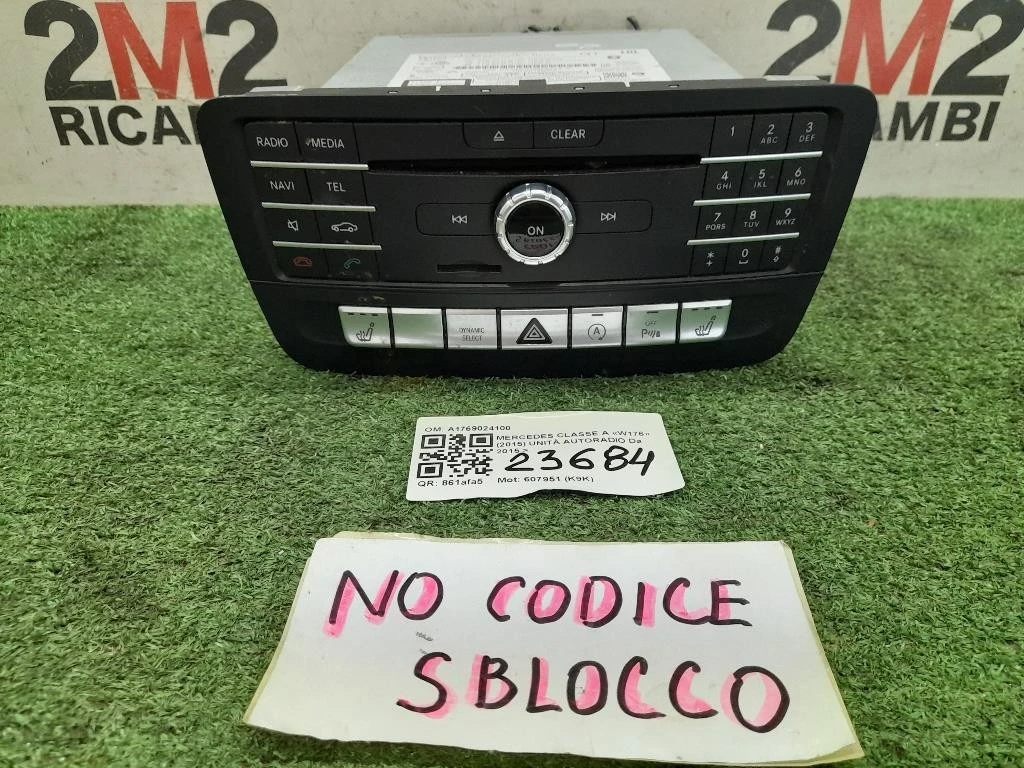 Unità Autoradio A1769024100 Mercedes Classe A W176 2015