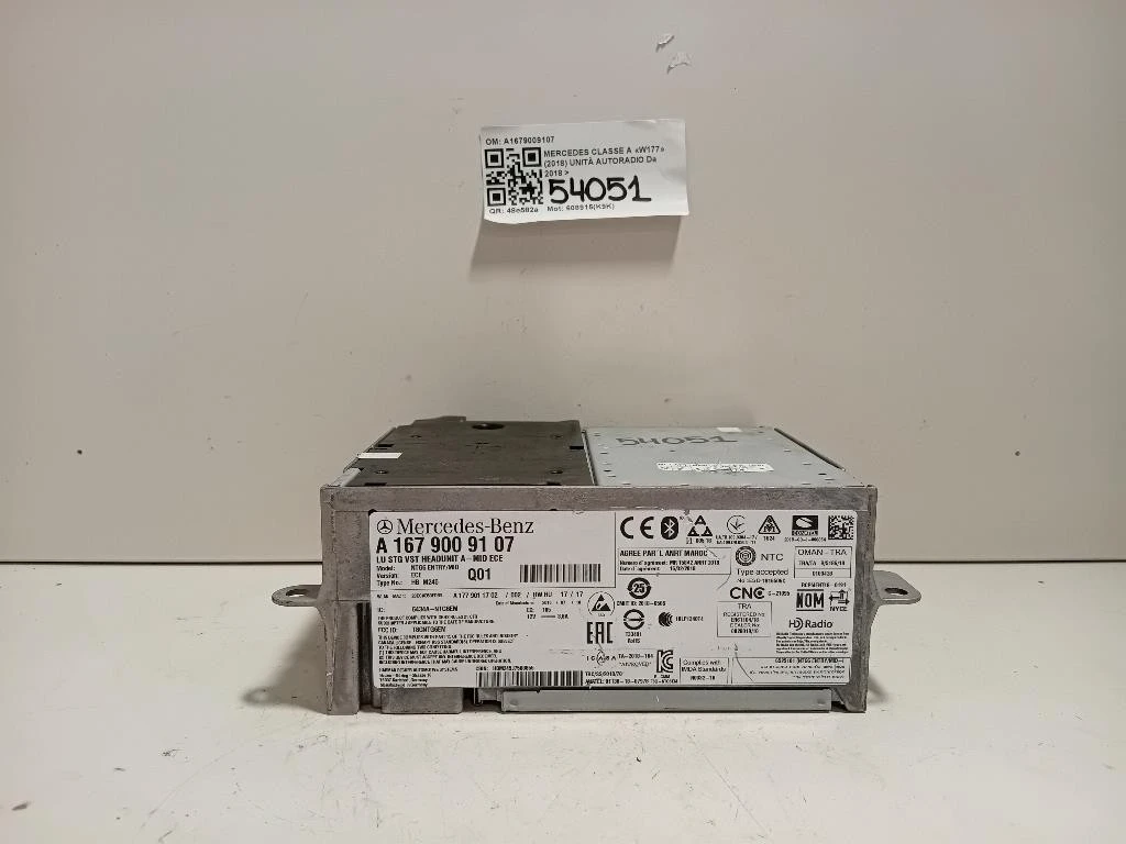 Unità Autoradio A1679009107 Mercedes Classe A W177 2018