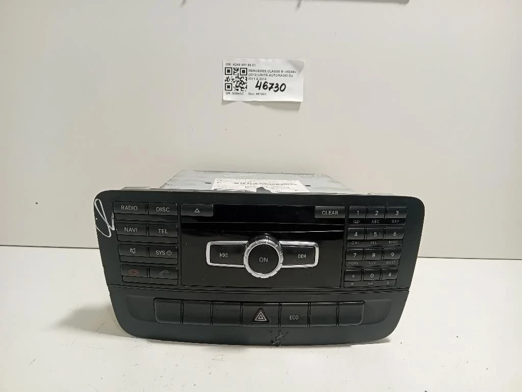 Unità Autoradio A246 901 99 01 Mercedes Classe B W246 2012