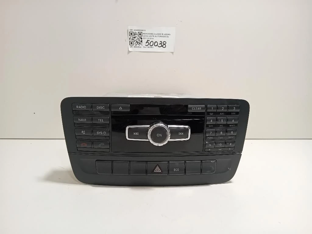 Unità Autoradio A2469006810 Mercedes Classe B W246 2012