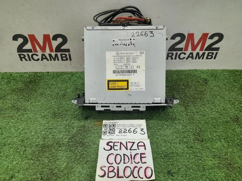 Unità Autoradio A2049068901 Mercedes Classe C W204 2007