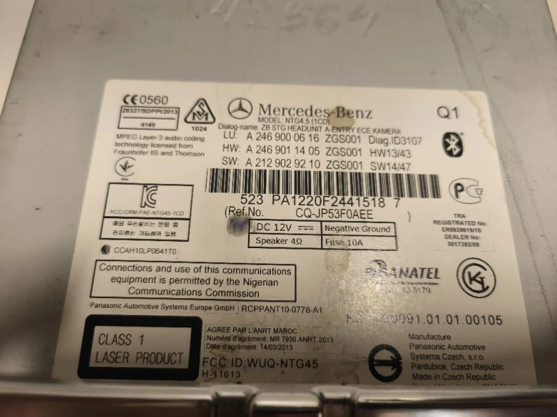 Unità Autoradio A2469011405 Mercedes Classe GLA X156 2014