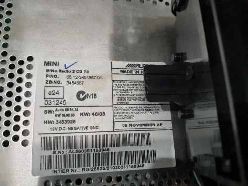 Unità Autoradio 65123454567 Mini MINI Cooper R56 2007