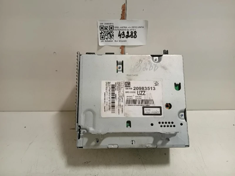 Unità Autoradio 20983513 Opel Astra J 2012