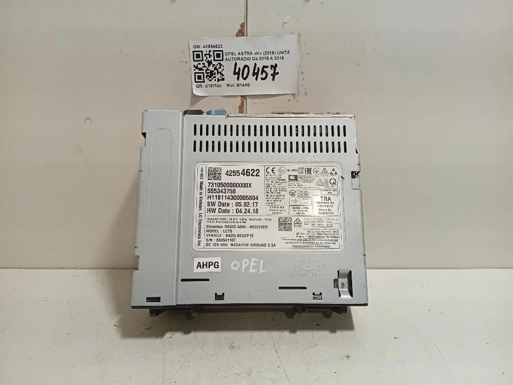 Unità Autoradio 42554622 Opel Astra K 2016