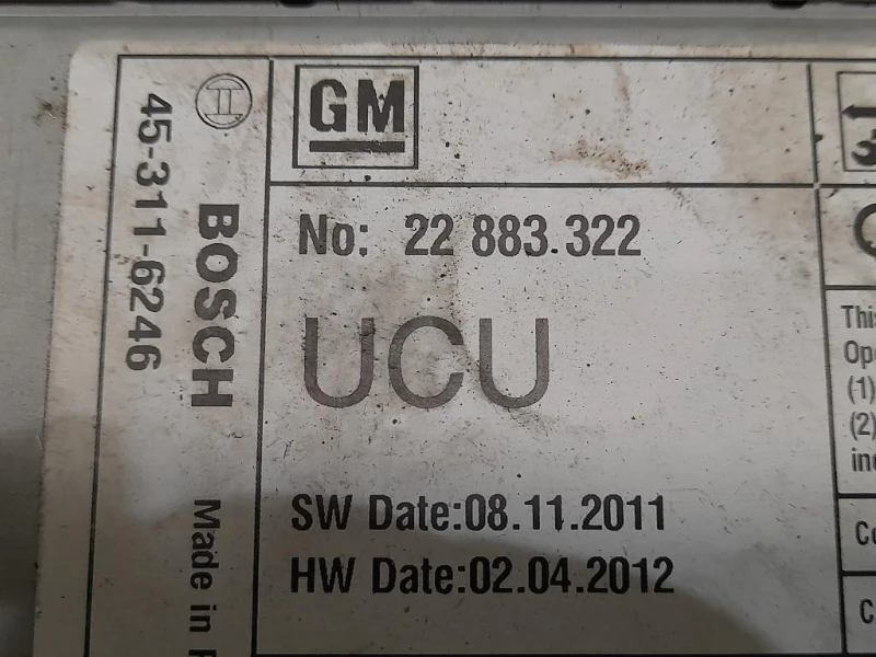 Unità Autoradio 453116246 Opel Insignia A 2009