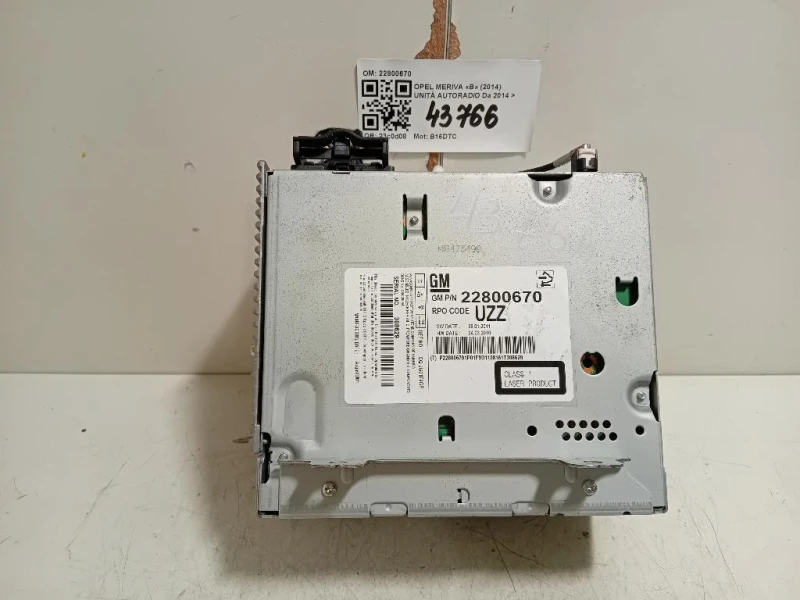 Unità Autoradio 22800670 Opel Meriva B 2014