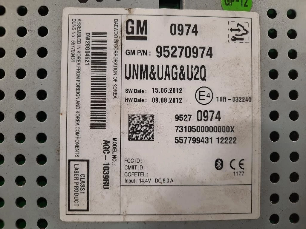 Unità Autoradio 95270974 Opel Mokka 2013