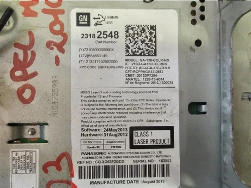 Unità Autoradio 95369363 Opel Mokka 2013