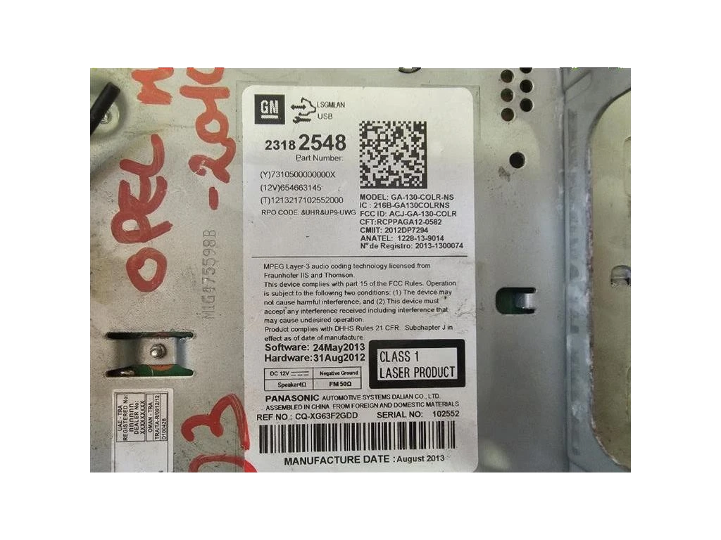 Unità Autoradio 95369363 Opel Mokka 2013