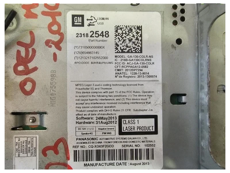 Unità Autoradio 95369363 Opel Mokka 2013
