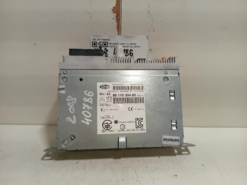 Unità Autoradio 9811066480 Peugeot 2008 I 2016