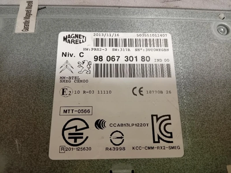 Unità Autoradio 9806730180 Peugeot 208 I 2012