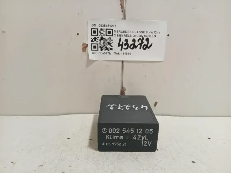 RELE DI Controllo 0025451205 Mercedes Classe E W124 1985