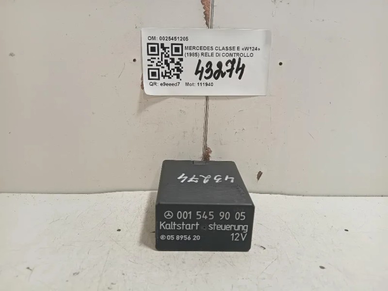 RELE DI Controllo 0025451205 Mercedes Classe E W124 1985