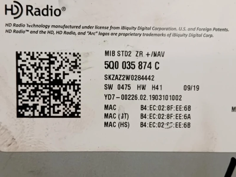 Unità Autoradio 5Q0035874 Skoda Fabia NJ3 2018