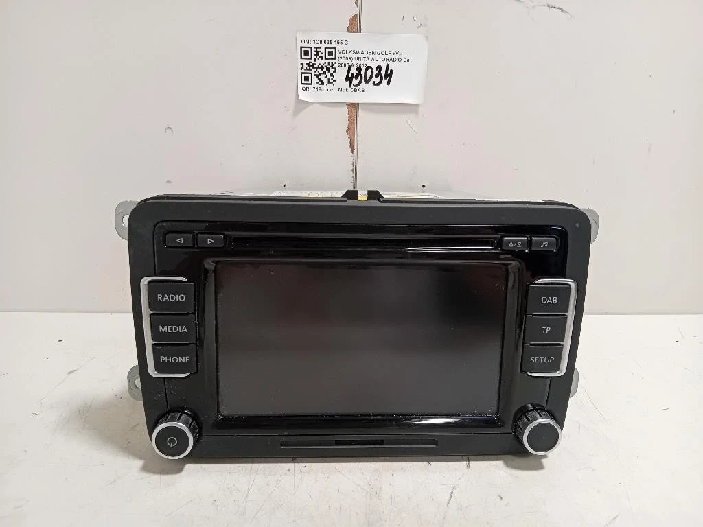 Unità Autoradio 3C8 035 195 G Volkswagen GOLF VI 2009
