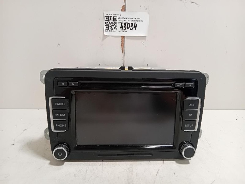 Unità Autoradio 3C8 035 195 G Volkswagen GOLF VI 2009