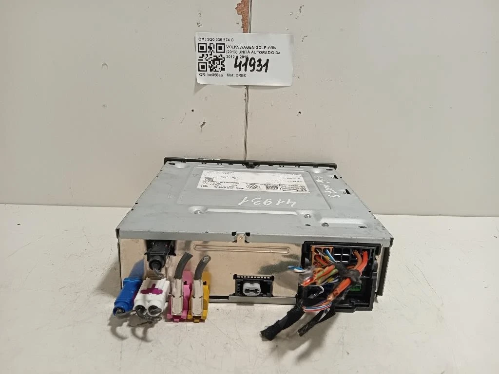 Unità Autoradio 3Q0 035 874 C 3Q0035874C Volkswagen GOLF VII 2013