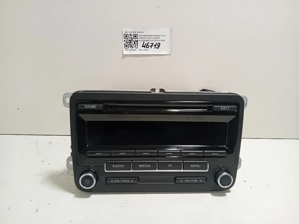 Unità Autoradio 1K0 035 186 AQ Volkswagen Passat VI Variant 2011