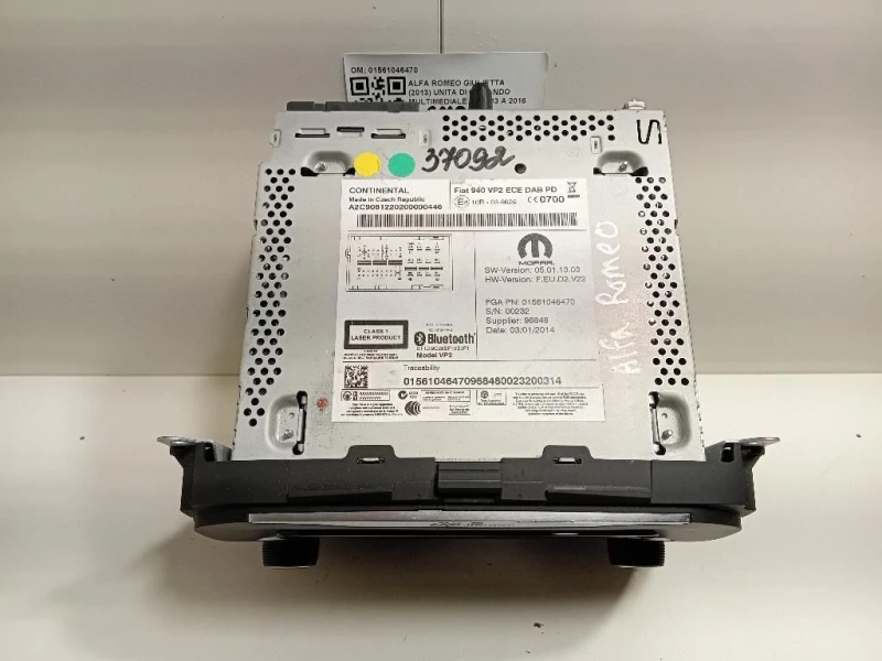 Unita DI Comando Multimediale 01561046470 Alfa Romeo Giulietta 2013
