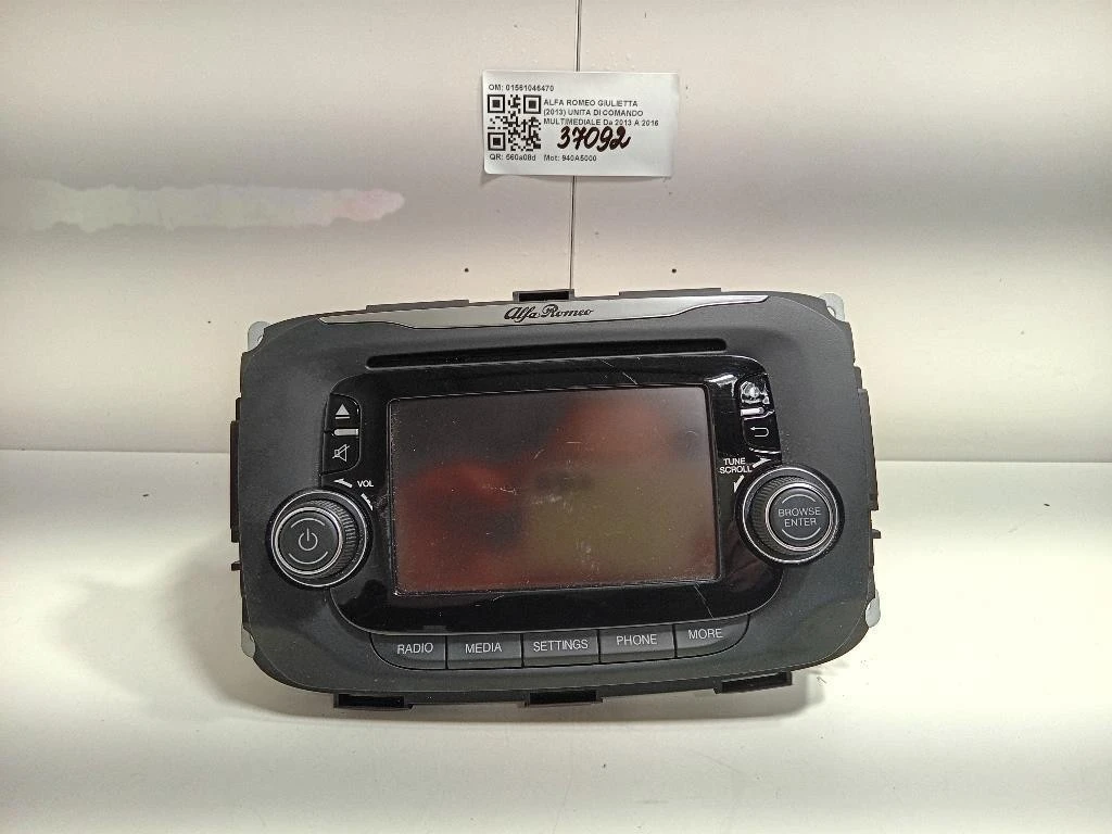 Unita DI Comando Multimediale 01561046470 Alfa Romeo Giulietta 2013