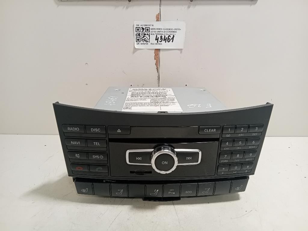Unita DI Comando Multimediale A2129008716 Mercedes Classe E W212 2013