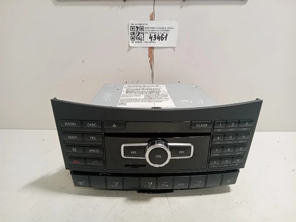 Unita DI Comando Multimediale A2129008716 Mercedes Classe E W212 2013