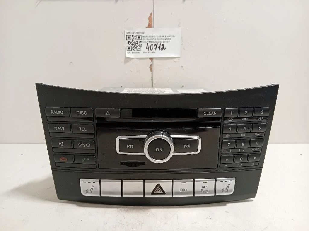 Unita DI Comando Multimediale A2129005327 Mercedes Classe E W212 2013