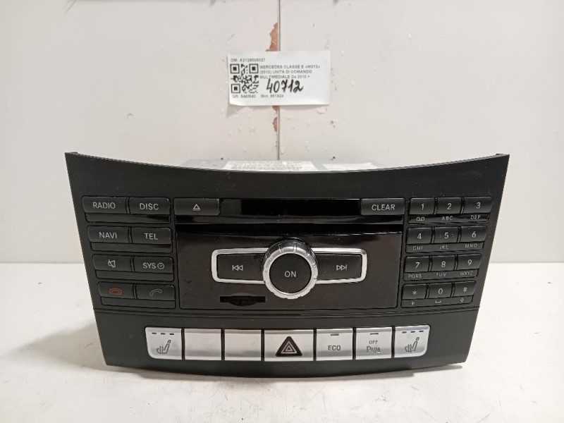 Unita DI Comando Multimediale A2129005327 Mercedes Classe E W212 2013