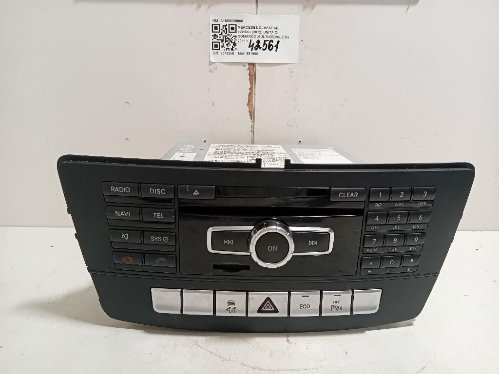 Unita DI Comando Multimediale A1669009808 Mercedes Classe ML W166 2012