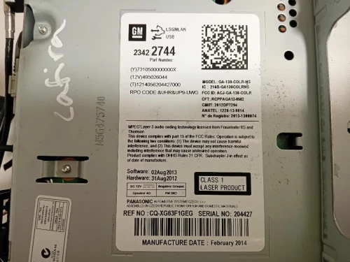 Unita DI Comando Multimediale 23422744 Opel Zafira C 2012