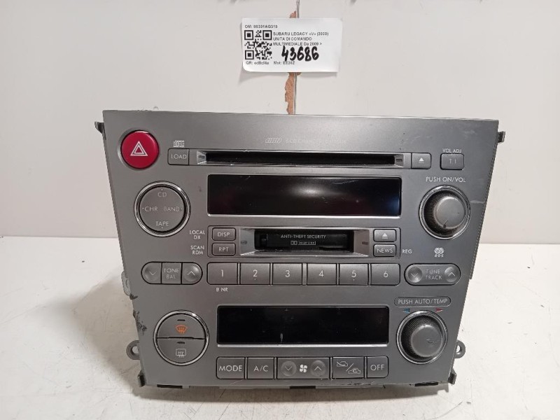 Unita DI Comando Multimediale 86301AG310 Subaru Legacy V 2009