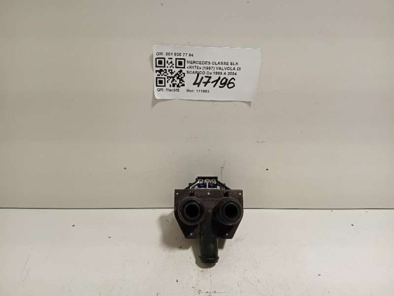 Valvola DI Scarico 0018307784 1147412114 Mercedes Classe SLK R170 1997