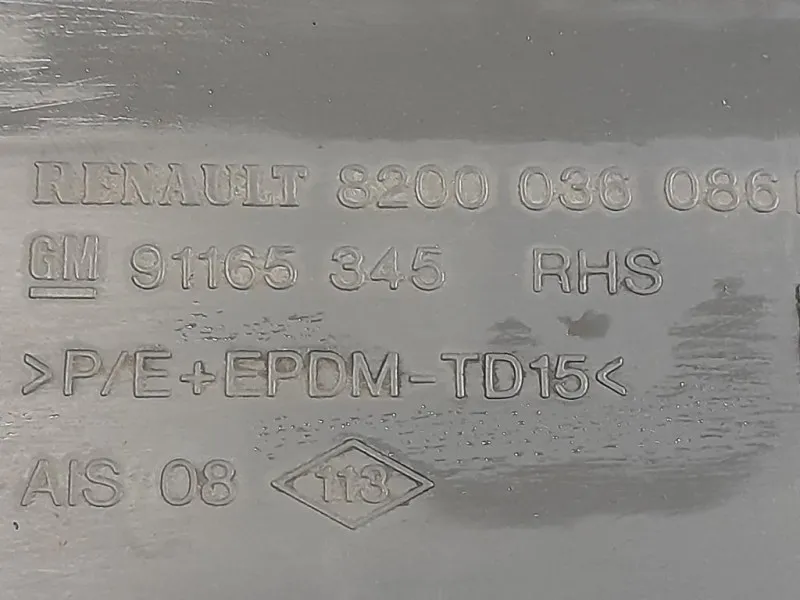 Modanatura Adesiva Porta ANT DX 91165345 Renault Trafic III 2007