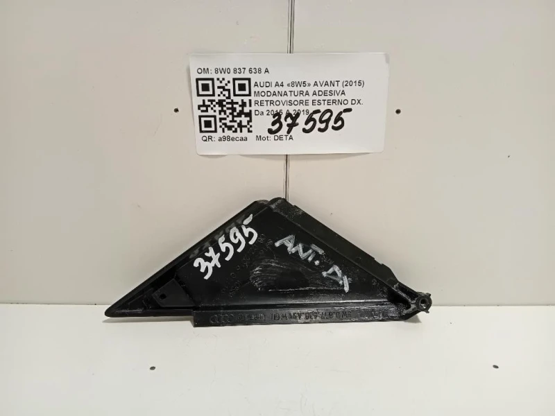 Modanatura Adesiva Retrovisore Esterno DX 8W0 837 638 A Audi A4 8W5 Avant 2015
